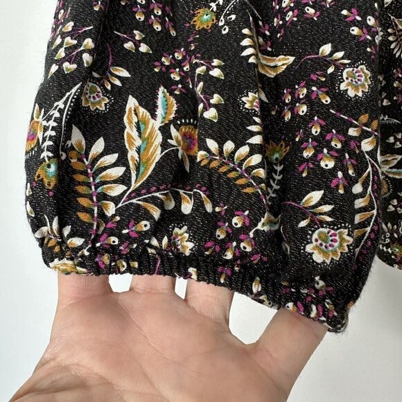 Lane Bryant Peasant Tunic Top Black Paisley Floral Size 22 - Picture 4 of 11